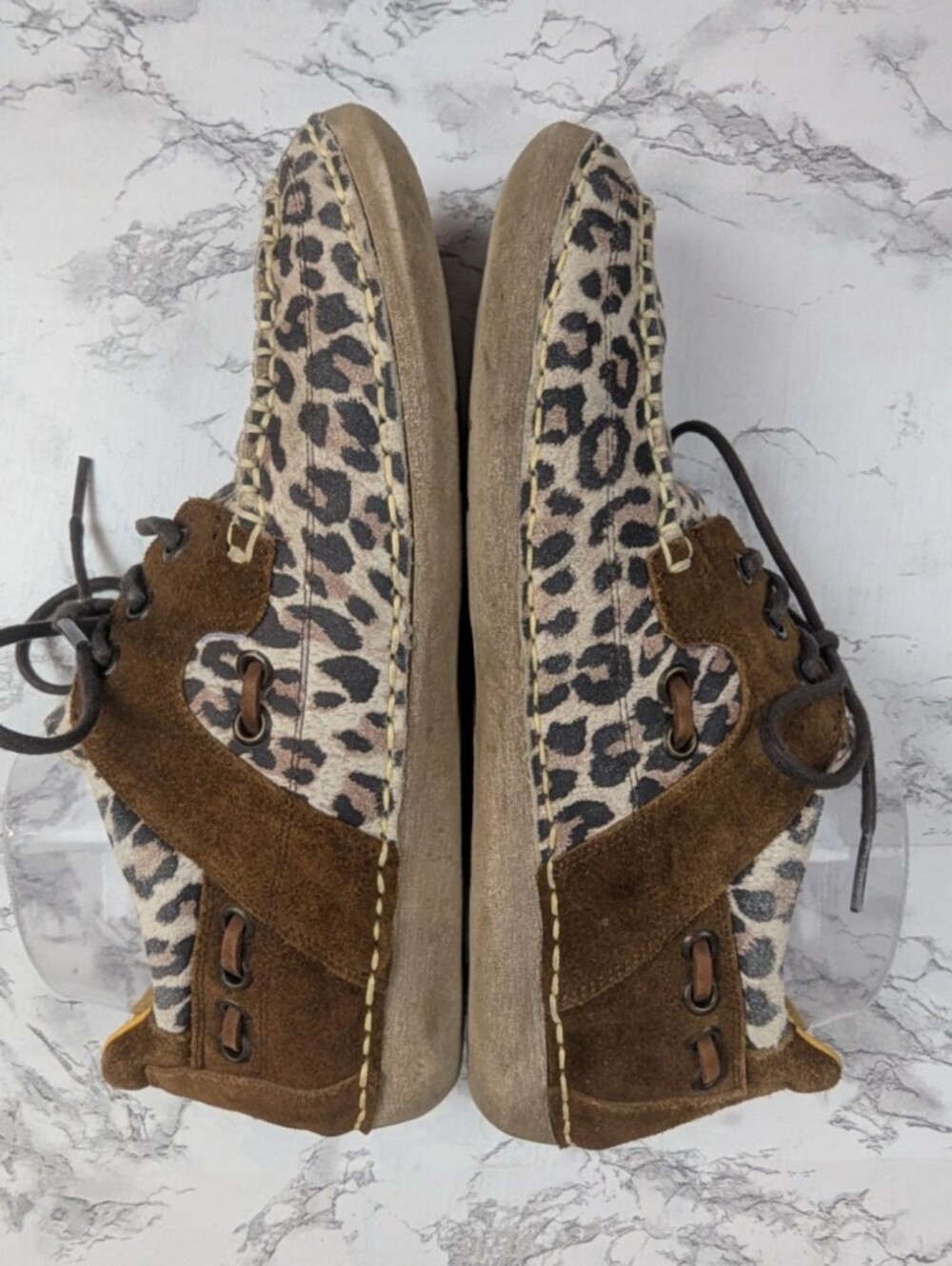Cinch Women's Leopard Print Driving Moccasins Suede Loafers Size 8.5B CCW3016 - Picture 3 of 14